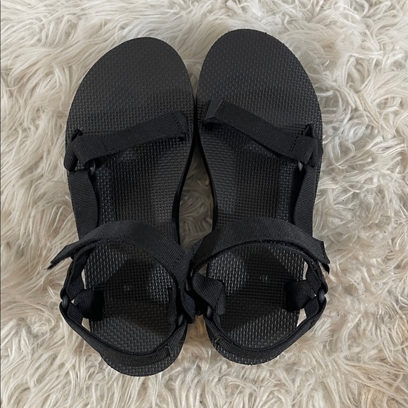 TEVA Flatform Universal Sandal Strappy Velcro Black Size 11 NEW - Picture 7 of 16
